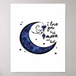 Ich liebe dich bis zum Mond und zurück Modern Clas Poster