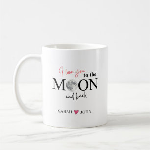 Ich liebe dich bis zum Mond und zurück Paarnamen Kaffeetasse