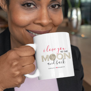 Ich liebe dich bis zum Mond und zurück Personali Tasse