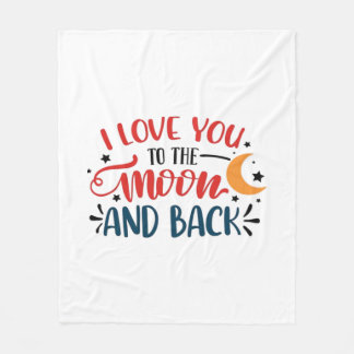 Ich liebe dich bis zum Mond und zurück Romantische Fleecedecke