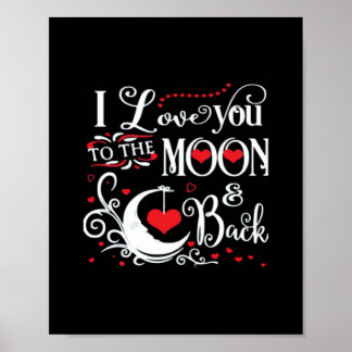 Ich liebe dich bis zum Mond und zurück Romantische Poster