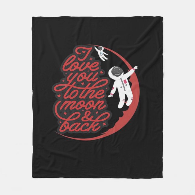 Ich liebe dich bis zum Mond und zurück Saubere Ges Fleecedecke (Vorderseite)