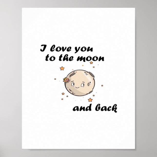 Ich liebe dich bis zum Mond und zurück Sauberes mo Poster (Vorne)