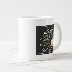 Ich liebe dich bis zum Mond und zurück Schwarz Jumbo-Tasse