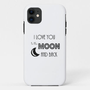 ich liebe dich bis zum Mond und zurück schwarz wei Case-Mate iPhone Hülle