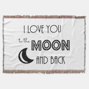 ich liebe dich bis zum Mond und zurück schwarz wei Decke