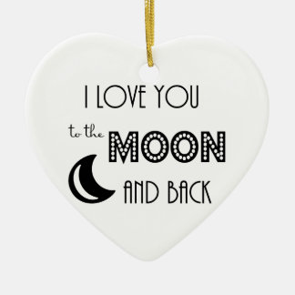 ich liebe dich bis zum Mond und zurück schwarz wei Keramik Ornament