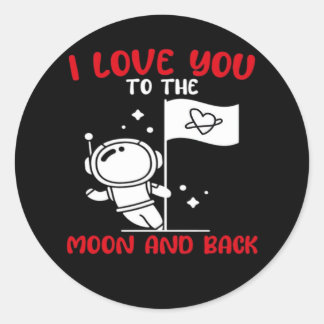 Ich liebe dich bis zum Mond und zurück Spielerei z Runder Aufkleber
