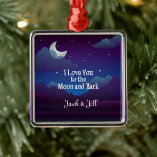 Ich liebe dich bis zum Mond und zurück, Vorlage Ornament Aus Metall