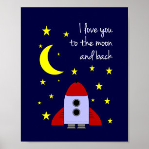 Ich liebe dich bis zum Mond und zurück Wandbild Dr Poster