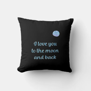 Ich liebe dich bis zum Mond und zurück Wasserfarbe Kissen