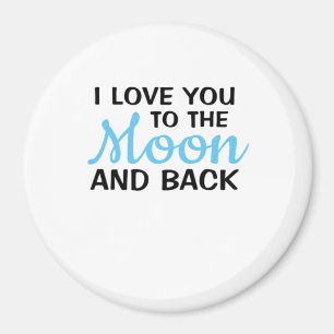 Ich liebe dich bis zum Mond und zurück Weiße Minim Magnet