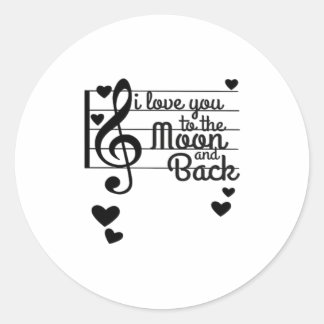 Ich liebe dich bis zum Mond und zurück Wiederholen Runder Aufkleber