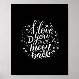 Ich liebe dich bis zum Mond und zurück Zeitloser R Poster