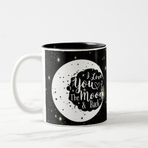 Ich liebe dich bis zum Mond und zurück Zweifarbige Tasse