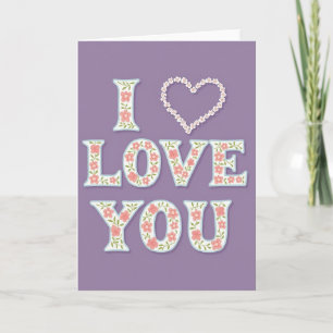 Ich liebe dich Blumen-Design-Karte Karte