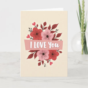 Ich liebe dich Blumenromantik-Karte Karte