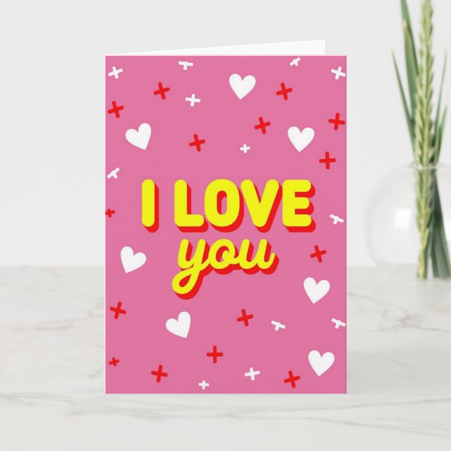 Ich liebe dich Bold Pop Art Karte (Vorderseite)