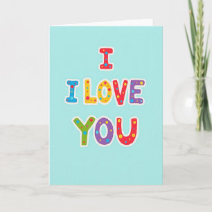 Ich liebe dich bunte Buchstaben Karte