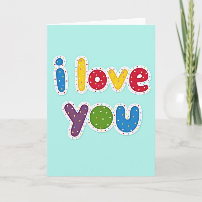 Ich liebe dich bunte lustige Karte (Vorderseite)