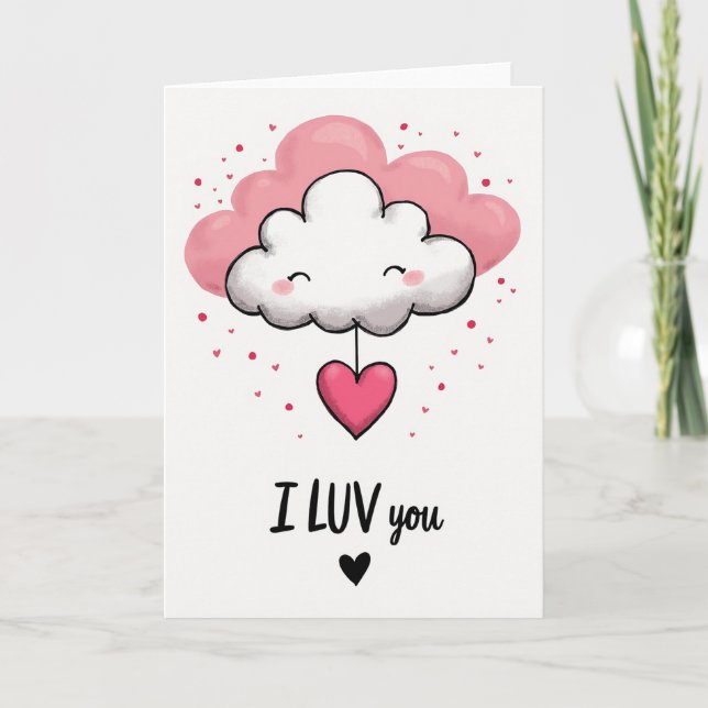 Ich liebe dich Cloud Heart Karte (Vorderseite)
