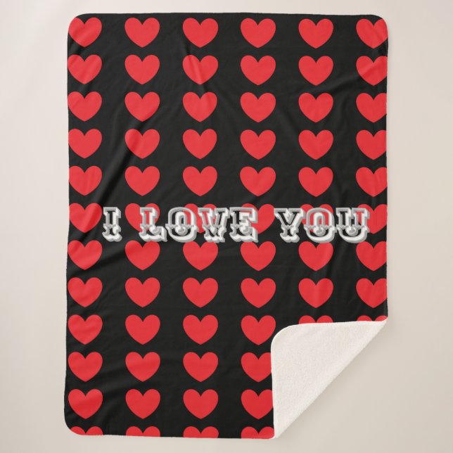 ICH LIEBE DICH Comfy Sherpa Decke Sherpadecke (Vorderseite)