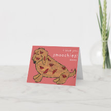 Ich liebe dich Dachshund Küsse gefaltete Grußkarte