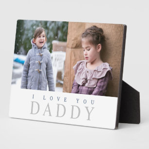 Ich liebe dich Daddy Modern Blau Text 2 Fotocollag Fotoplatte