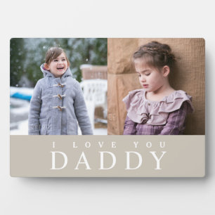 Ich liebe dich Daddy Modern Taupe Fotocollage Fotoplatte