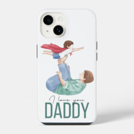 Ich liebe dich Daddy Superheld Vater und Kind Tele iPhone 14 Hülle
