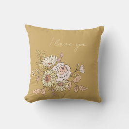 Ich liebe Dich Design | personalisierte botanische Kissen