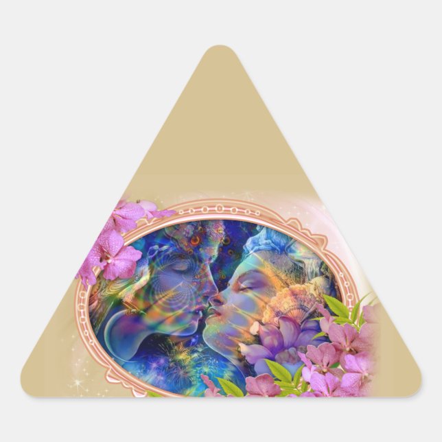 Ich Liebe dich Dreieckiger Aufkleber (Vorderseite)