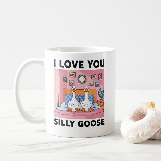Ich liebe dich, dumme Gans Kaffeetasse (Mit Donut)