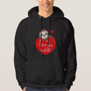Ich liebe dich ein Faultier Valentinstag Faultier Hoodie