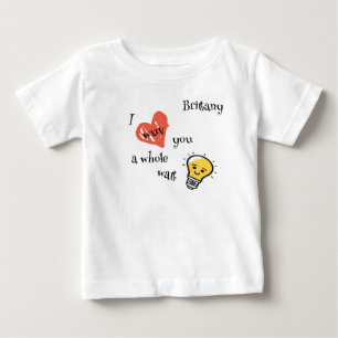 "Ich liebe dich ein ganzes Watt" Herz und Glühbirn Baby T-shirt