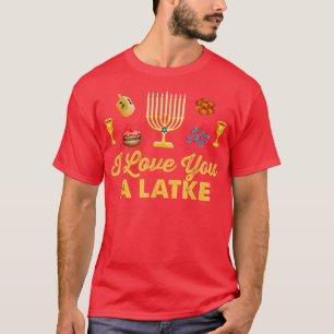 Ich liebe dich ein Latke Menora Chanukka T-Shirt