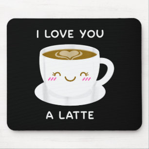 Ich liebe dich ein Latte Coffee Lover Herz Valenti Mousepad
