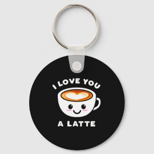 Ich liebe dich ein Latte Lustig süße Kaffee Herz V Schlüsselanhänger