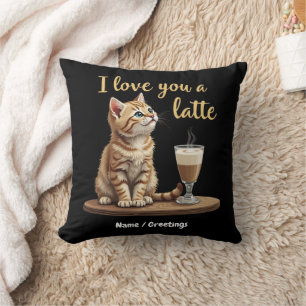 Ich liebe dich ein Latte: Süßer Valentinstag-Kaffe Kissen
