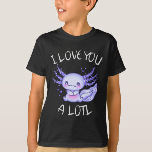 Ich liebe dich ein Lotl Axolotl in love Faux Canva T-Shirt