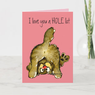 Ich liebe dich ein RIESEN Loch voll Cartoon-Katze Karte