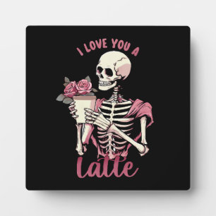 Ich liebe dich ein Valentinstag Skelett Fotoplatte