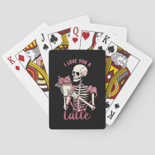 Ich liebe dich ein Valentinstag Skelett Spielkarten