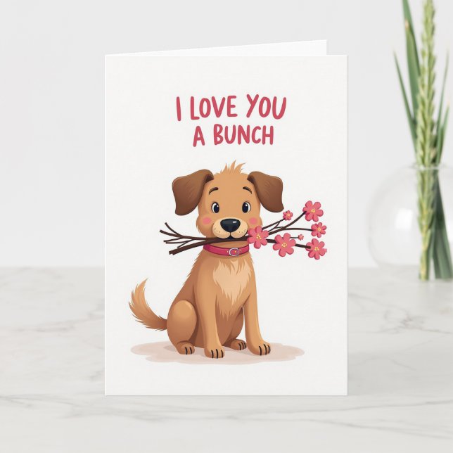 Ich liebe dich eine Menge Hund Karte (Vorderseite)