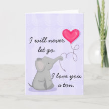 Ich liebe dich eine Tonne Elefant Karte