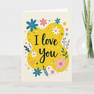 Ich liebe dich einfache Blumenkarte Karte