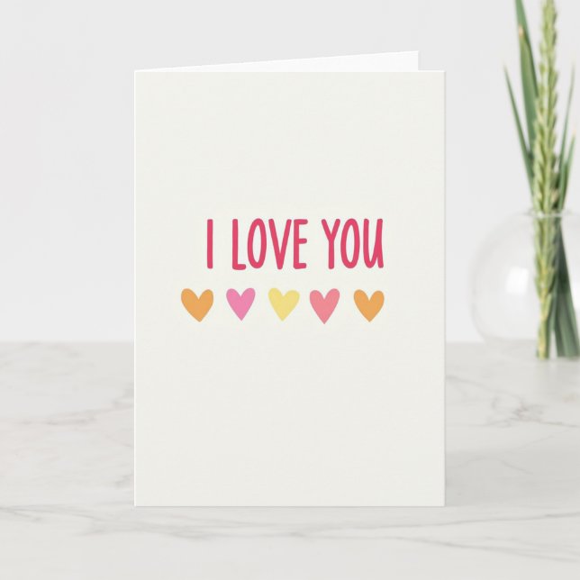 Ich liebe Dich Einfache Herzliche Karte (Vorderseite)