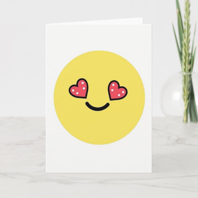 Ich liebe dich Emoji-Herzen Karte (Vorderseite)