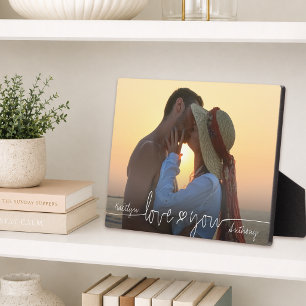 ICH LIEBE DICH Foto Handschriftliches Skript Herz Fotoplatte