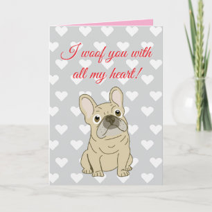 Ich liebe Dich - Französische Bulldogge Herzen Karte